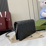 Gucci GG Emblem Super Mini Shoulder Bag Black 20x12.5x4.5cm - 5