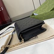 Gucci GG Emblem Super Mini Shoulder Bag Black 20x12.5x4.5cm - 4