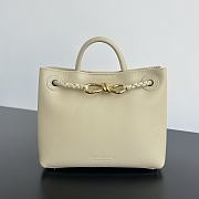 Bottega Veneta Small Andiamo Bag Beige Leather 25x22x10cm - 1