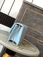 Chanel 24K Flap Bag Blue Gold 22x13x7cm - 3