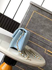 Chanel Mini 24K Flap Bag Blue Gold 17.5x13x6cm - 3