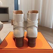 Hermes Jill 60 Ankle Boot White - 5