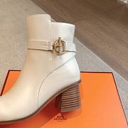 Hermes Jill 60 Ankle Boot White - 4