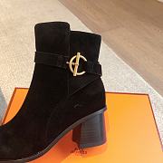 Hermes Jill 60 Ankle Boot Black Suede - 5