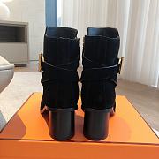 Hermes Jill 60 Ankle Boot Black Suede - 4