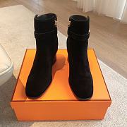 Hermes Jill 60 Ankle Boot Black Suede - 3