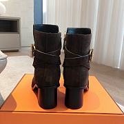 Hermes Jill 60 Ankle Boot Dark Brown Suede - 5