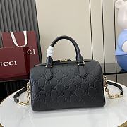 Gucci GG Emblem Small Top Handle Bag Black 25.5x16x14cm - 5