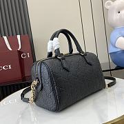 Gucci GG Emblem Small Top Handle Bag Black 25.5x16x14cm - 4