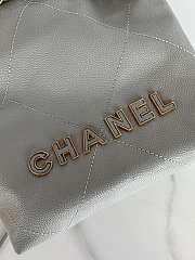 Chanel Mini 22 Handbag Grey Caviar Gold 20x19x6cm - 5