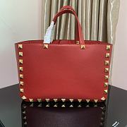 Valentino Garavani Roman Stub Red Tote Bag 39.5x27x18cm - 3