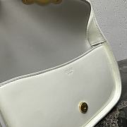 Celine Shoulder Bag Terence Patent Calfskin White 20.5x10.5x5cm - 5