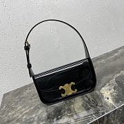 Celine Shoulder Bag Terence Patent Calfskin Black 20.5x10.5x5cm - 1