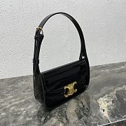 Celine Shoulder Bag Terence Patent Calfskin Black 20.5x10.5x5cm - 6