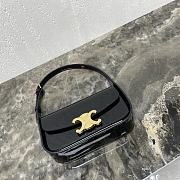 Celine Shoulder Bag Terence Patent Calfskin Black 20.5x10.5x5cm - 3