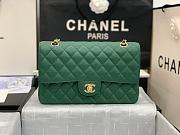 Chanel Flap Bag Green Caviar Gold 25cm - 1