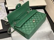 Chanel Flap Bag Green Caviar Silver 25cm - 6