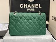 Chanel Flap Bag Green Caviar Silver 25cm - 5