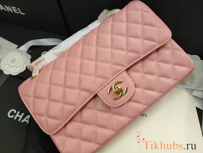 Chanel Flap Bag Iridescent Pink Gold 25cm - 1