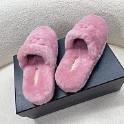 Chanel Pink Fur Slides - 3