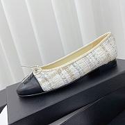 Chanel Ballerina White Tweed Flat - 5