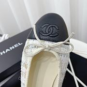 Chanel Ballerina White Tweed Flat - 4