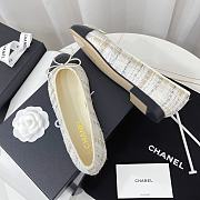 Chanel Ballerina White Tweed Flat - 3