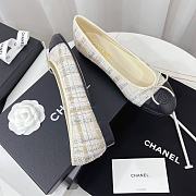 Chanel Ballerina White Tweed Flat - 2