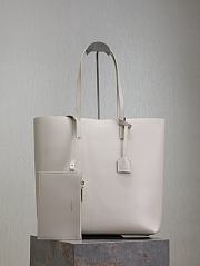 YSL Shopping Tote Bag Leather White 32.5x35x10.5cm - 1