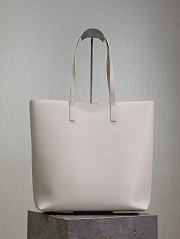 YSL Shopping Tote Bag Leather White 32.5x35x10.5cm - 6