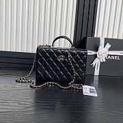 Chanel Box Bag Lambskin Gold Black 22x15x7.5cm - 1