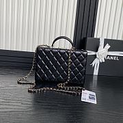 Chanel Box Bag Lambskin Gold Black 22x15x7.5cm - 5