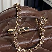 Chanel Small Box Bag Lambskin Gold Dark Brown 18x12.5x6.5cm - 2