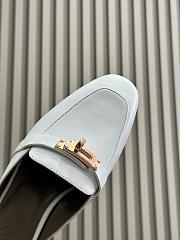 Hermes White Gold Mules - 5