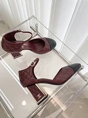 Chanel Red Wine Heel Sandal 7.5cm - 4