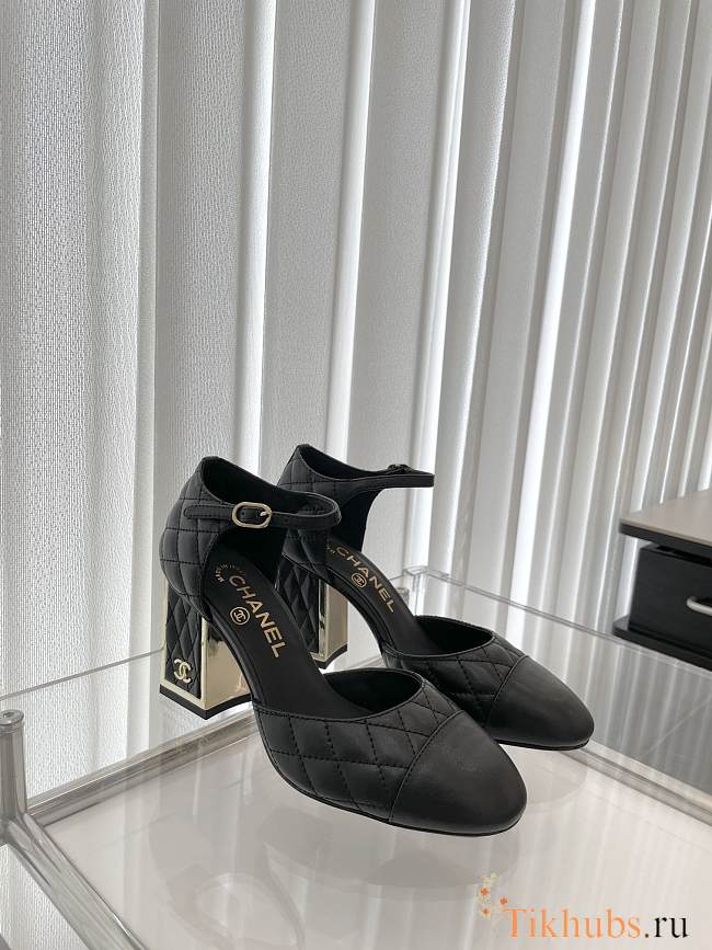 Chanel Black Heel Sandal 7.5cm - 1