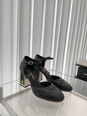 Chanel Black Heel Sandal 7.5cm