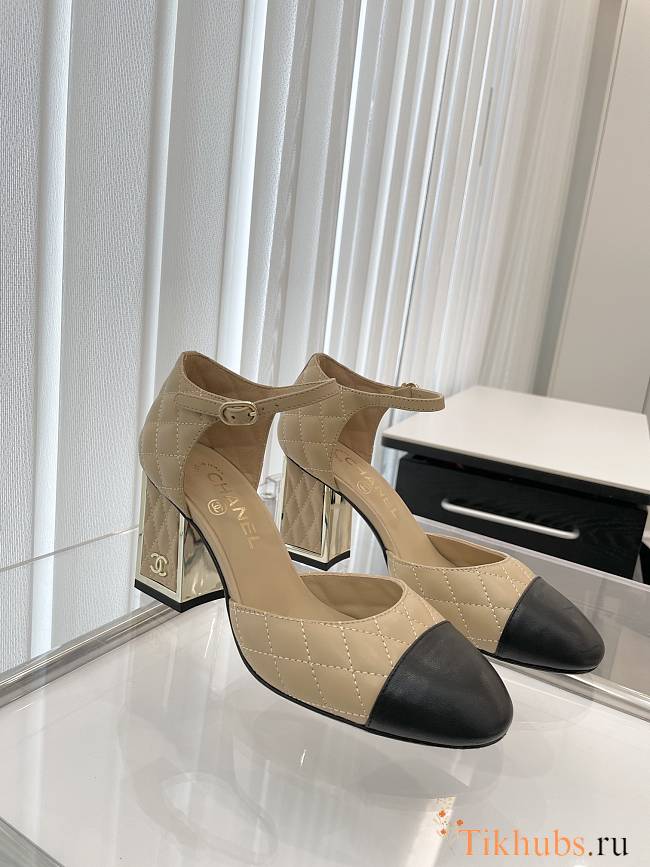 Chanel Beige Heel Sandal 7.5cm - 1