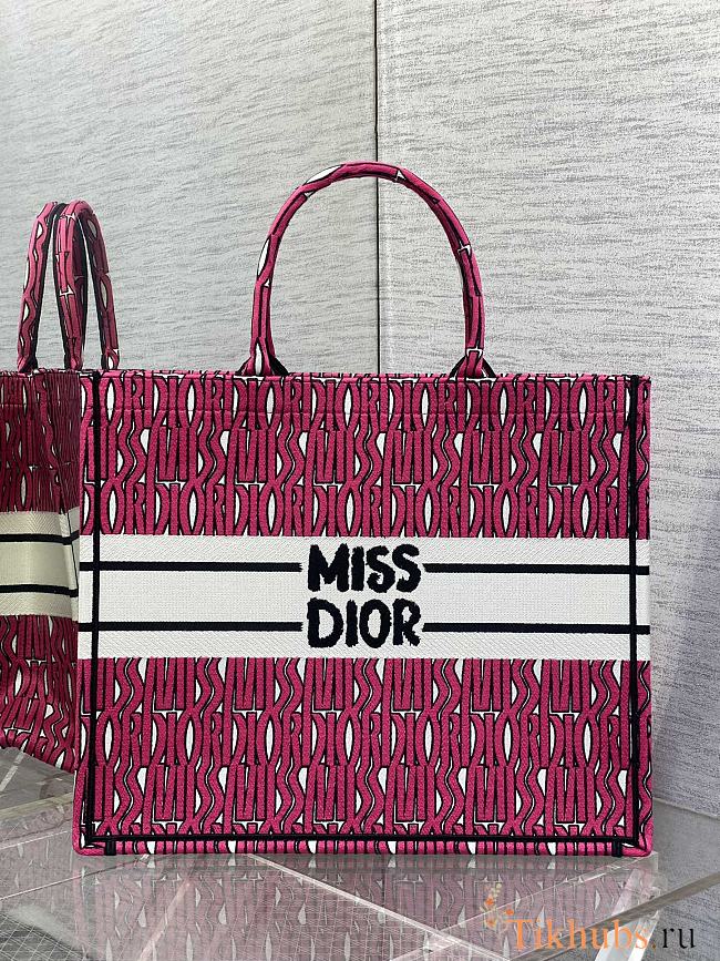 Dior Large Book Tote Fuchsia White Miss Dior 42x18x35cm - 1