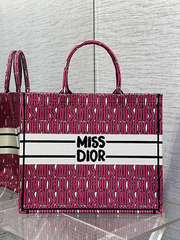 Dior Large Book Tote Fuchsia White Miss Dior 42x18x35cm