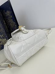 Dior Small Caro Backpack White Lambskin 19.5 x 18.5 x 8.5 cm - 3