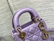 Dior Mini Lady Bag Purple Gold 17cm - 3