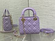 Dior Mini Lady Bag Purple Gold 17cm - 2