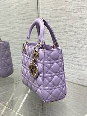 Dior Small Lady Bag Purple Gold 20cm - 4