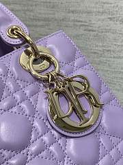 Dior Small Lady Bag Purple Gold 20cm - 5