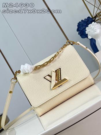 Louis Vuitton LV Twist MM White Bag 23x17x9.5cm