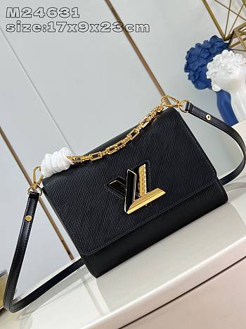 Louis Vuitton LV Twist MM Black Bag 23x17x9.5cm