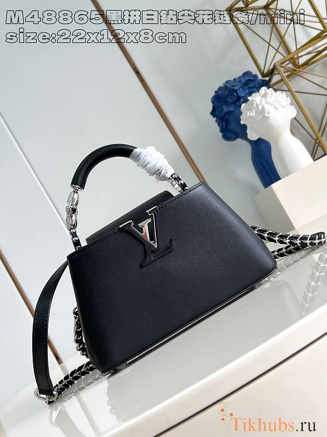 Louis Vuitton LV Capucines East-West Mini Bag Black 22x12x8cm - 1