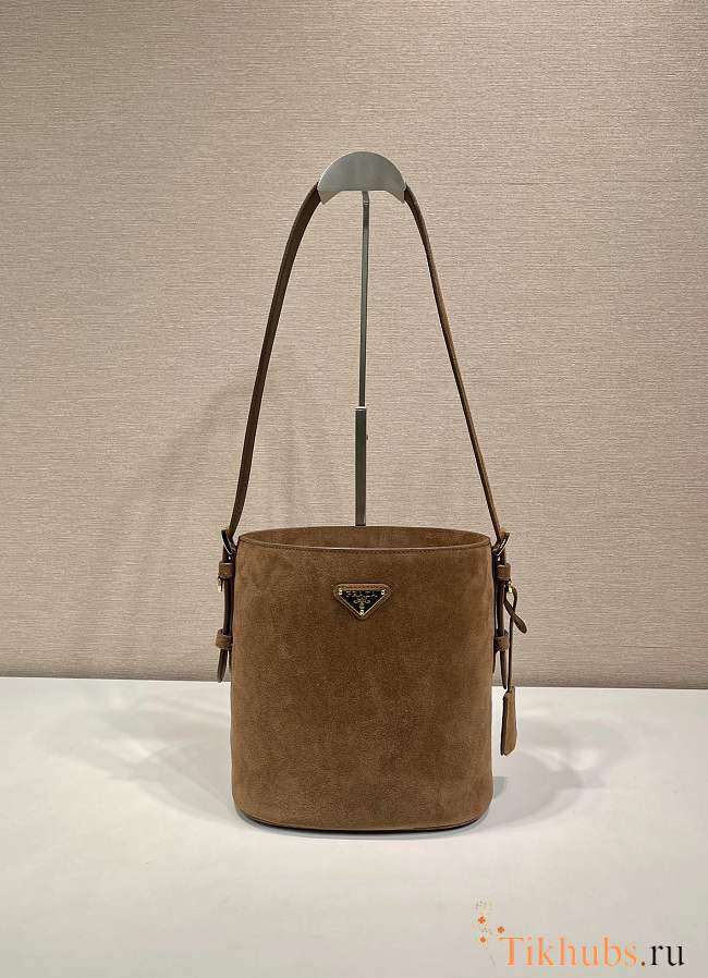 Prada Suede Mini Brown Bucket Bag 22x22x13cm - 1