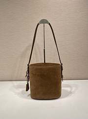 Prada Suede Mini Brown Bucket Bag 22x22x13cm - 5